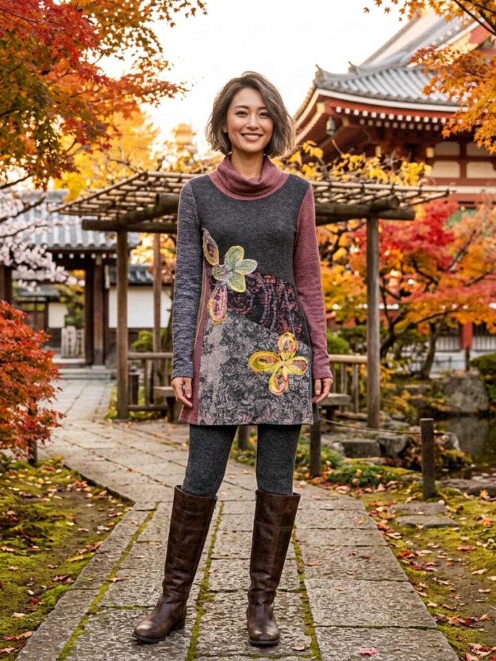 Y2k Bella Carra Art To Wear Artsy Sweater knit dress Atw